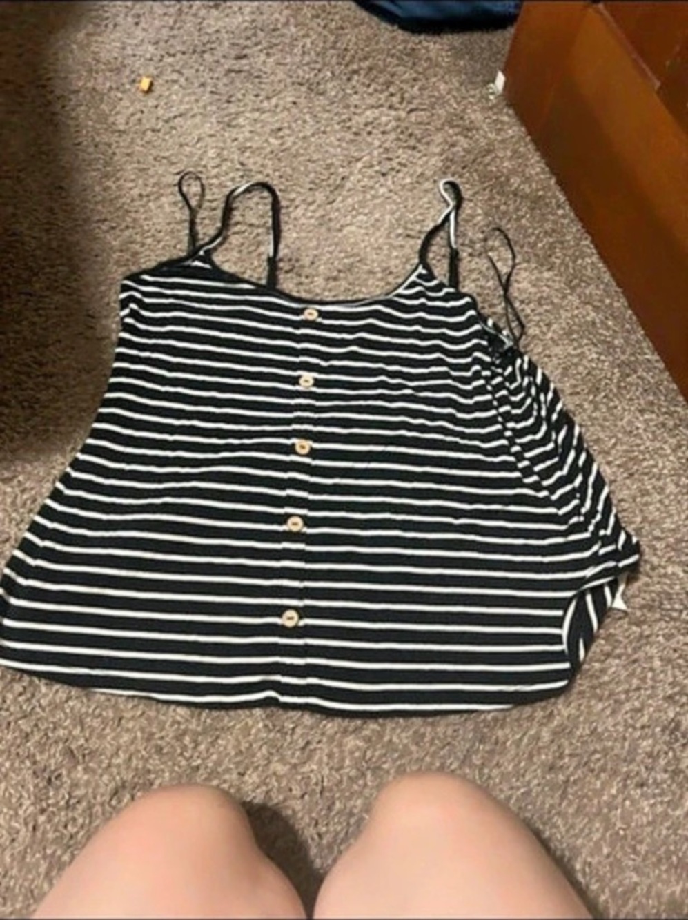 Striped Camisole in Black & White Size large. Like New